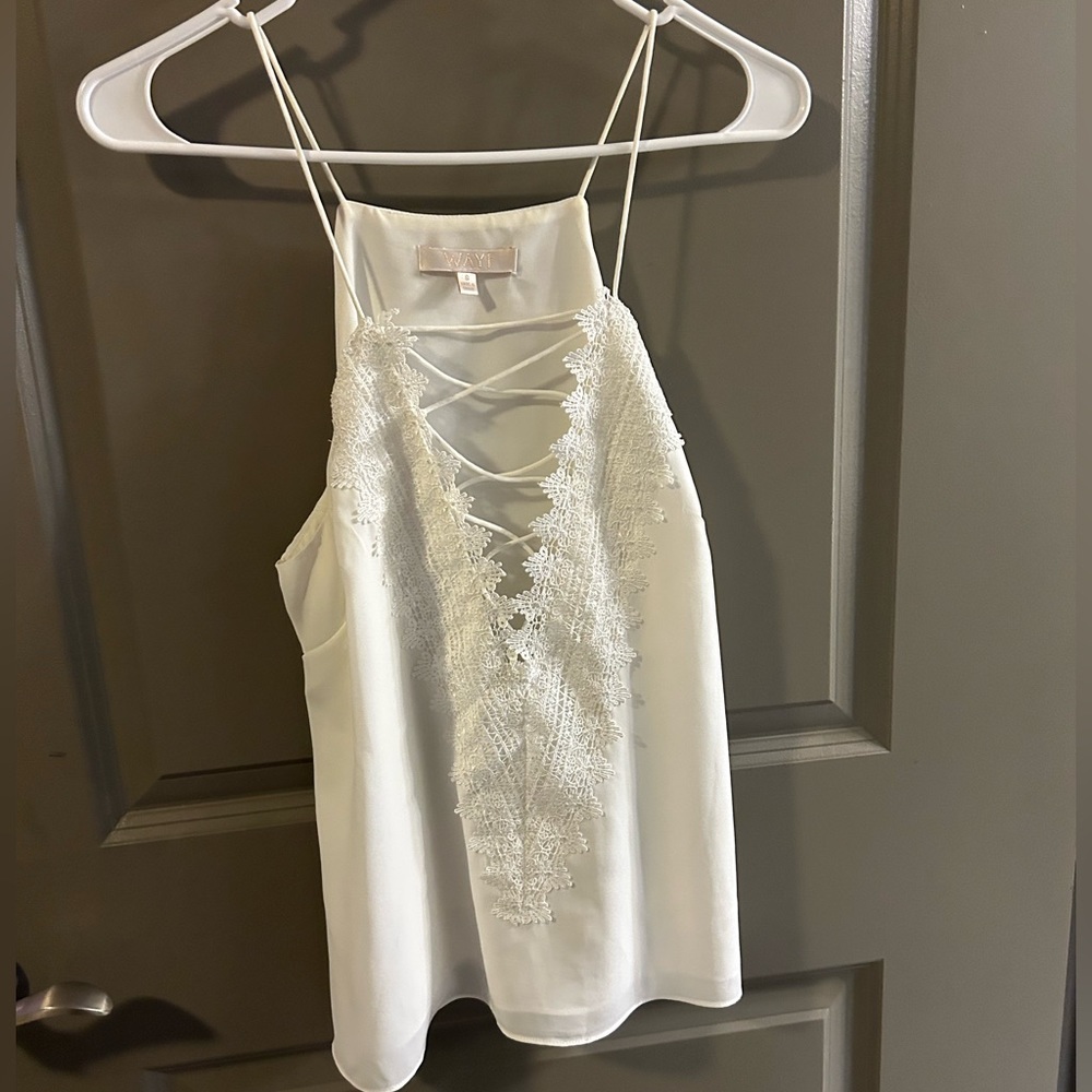 WAYF white cross cross tank